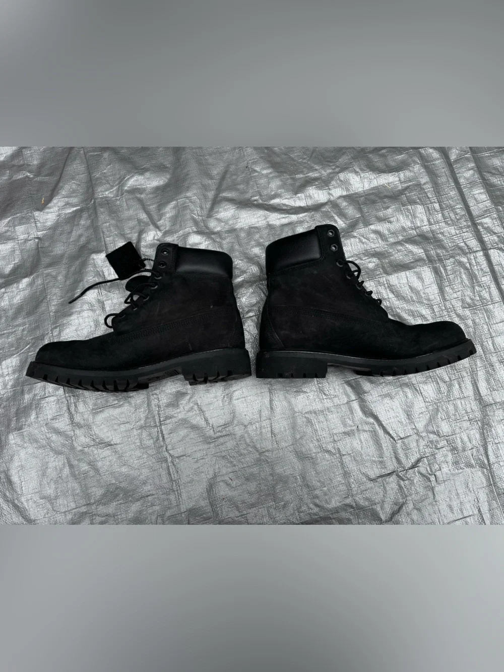 Timberland Men's Black Lace-Up Ankle Boots with Orange Insole Accent